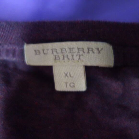 Burberry Brit 100% Cotton V-Neck Size XL T-Shirt - Picture 4 of 13